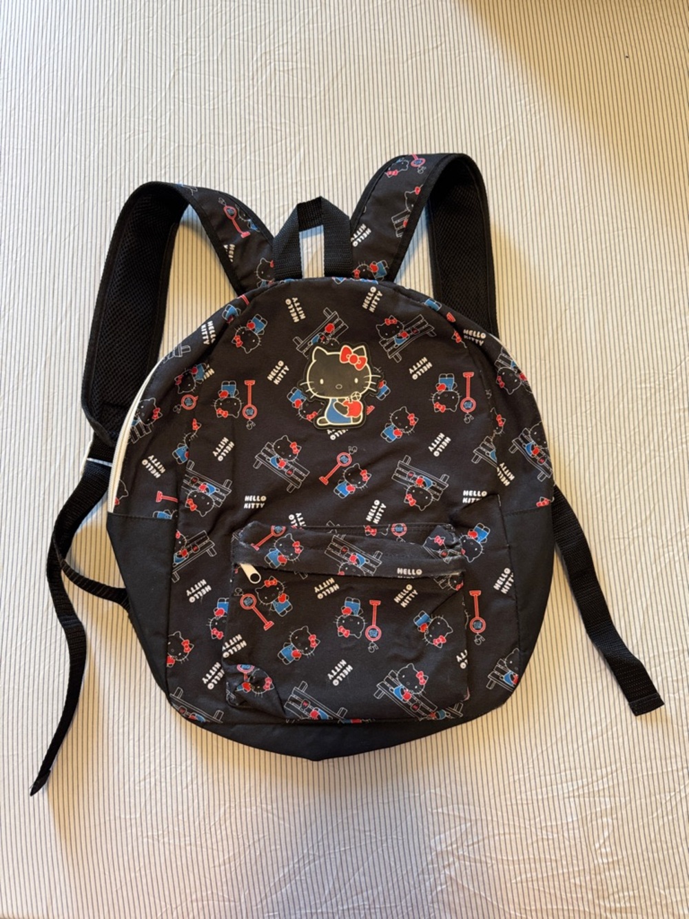 Sanrio Hello Kitty Black Backpack with Red & Blue Accents